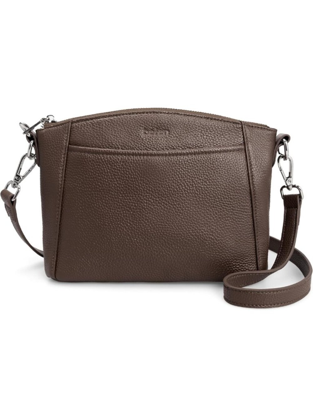 Genuine Leather Anti-Theft Crossbody Bag Dark Coffee RFID Travel Purse